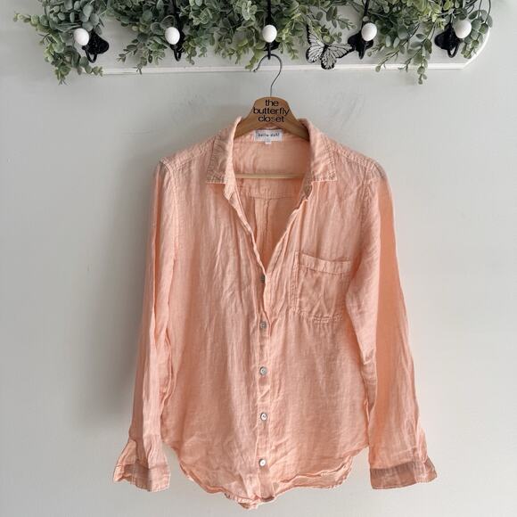 Bella Dahl Tops - Bella Dahl 100% Linen Button Down Pink Shirt Medium 22-3171